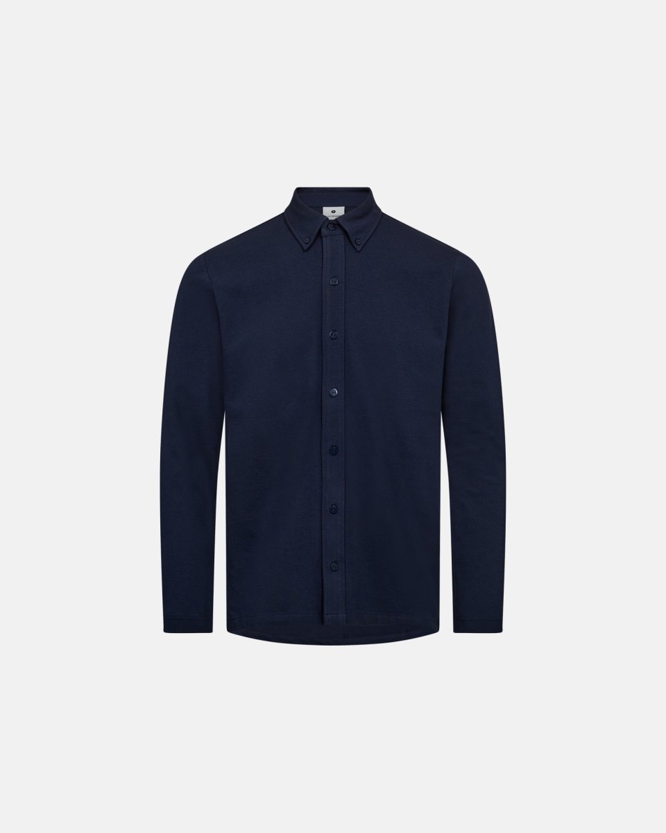 JBS of Denmark Men Skjorte "pique" | Bambusviskose | Navy - S