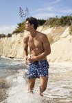 Badeshorts, 100% recycled polyester, Navy print