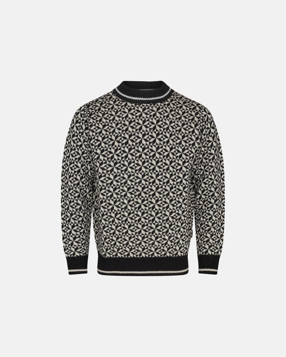 Dovre Pullover "strik" | 100% uld | Blå - XL