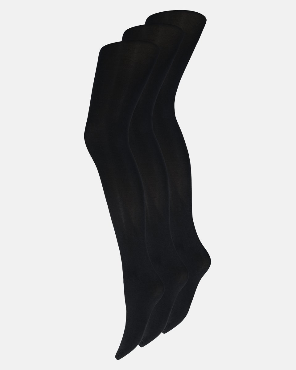Decoy Strømpebukser "silk look" 3-pak | 80 denier | Sort - S/M