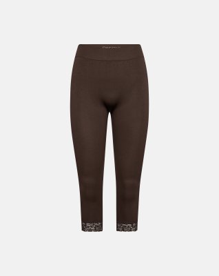 Capri leggings 'seamless', Polyamid, Brun