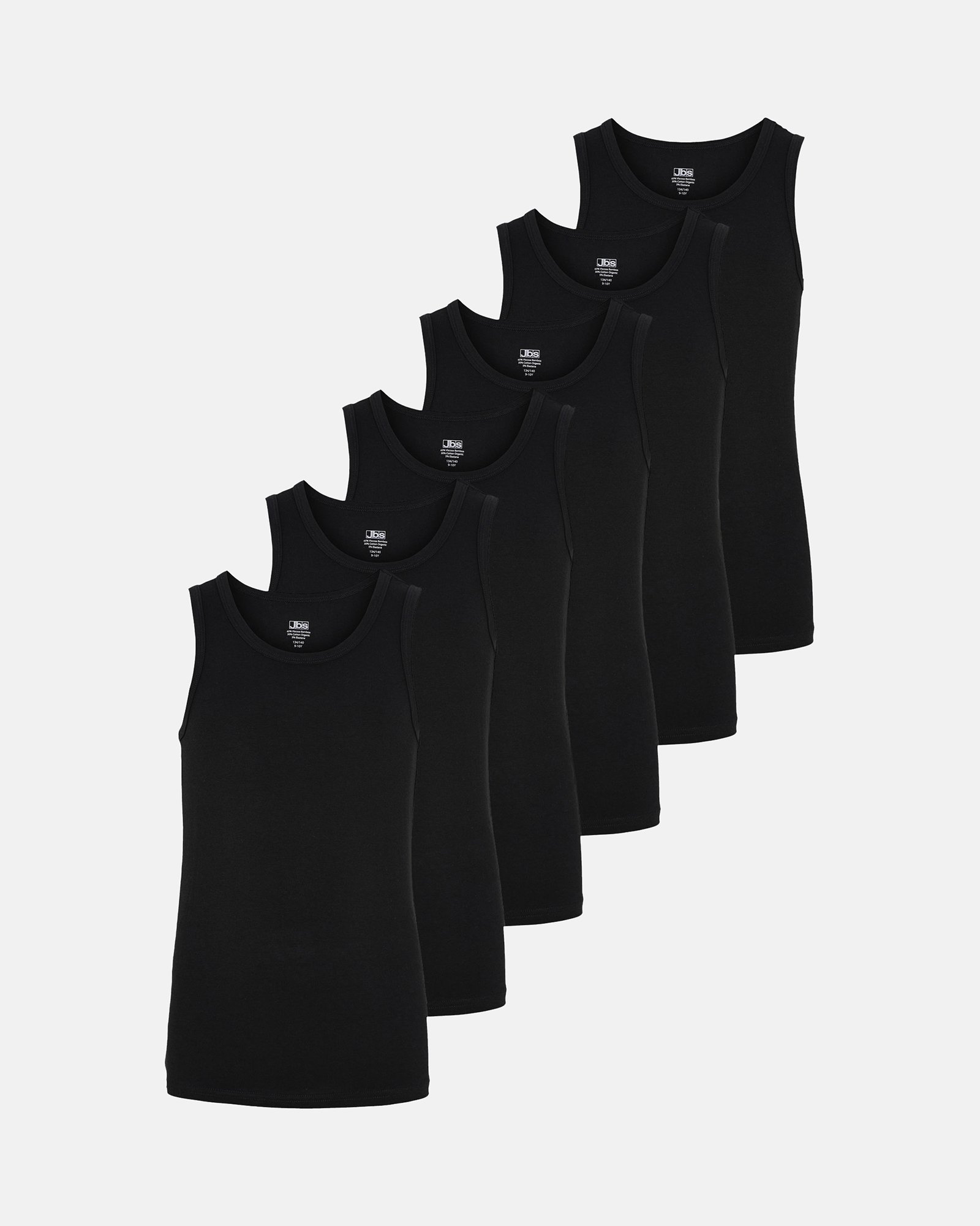 Tanktop "kids" 6-pak | Bambusviskose | Sort -JBS Tanktop "kids" 6-pak | Bambusviskose | Sort -JBS