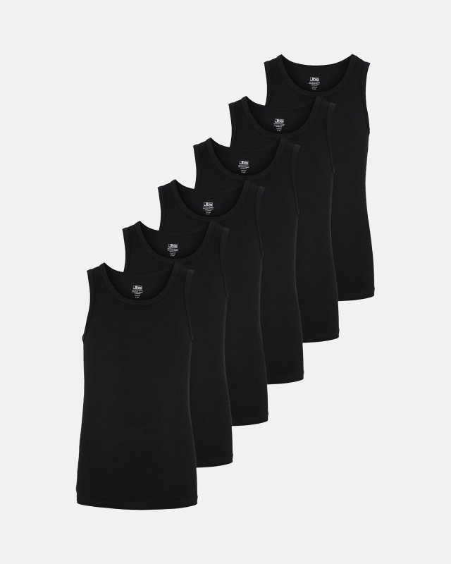 Tanktop "kids" 6-pak | Bambusviskose | Sort