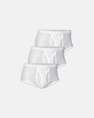Briefs m. gylp "mesh" 3-pak, 100% bomuld, Hvid