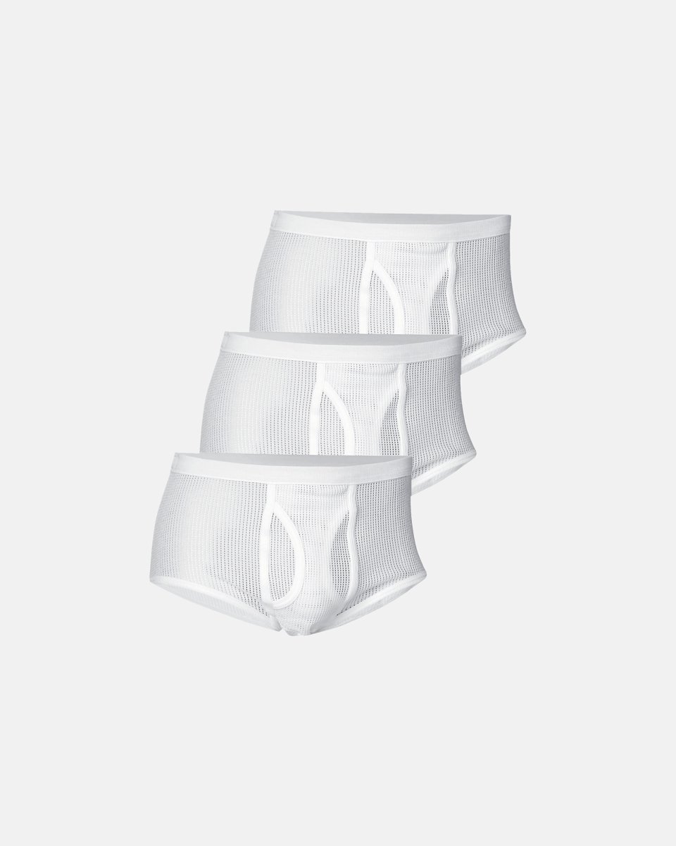 JBS Briefs m. gylp "mesh" 3-pak | 100% bomuld | Hvid - M