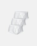 Briefs m. gylp "mesh" 3-pak, 100% bomuld, Hvid