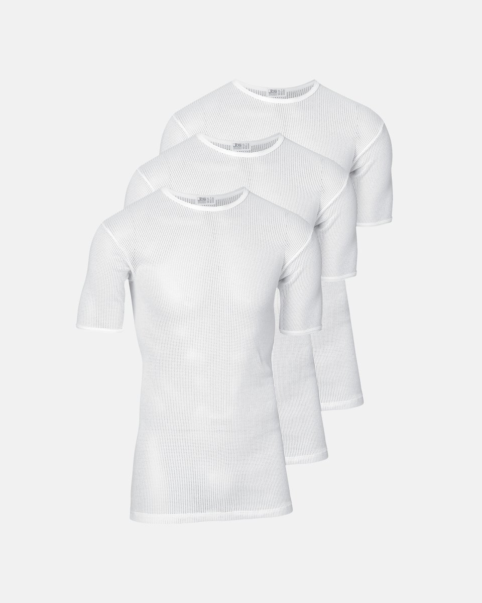 JBS Undertrøje "mesh" 3-pak | 100% bomuld | Hvid - M