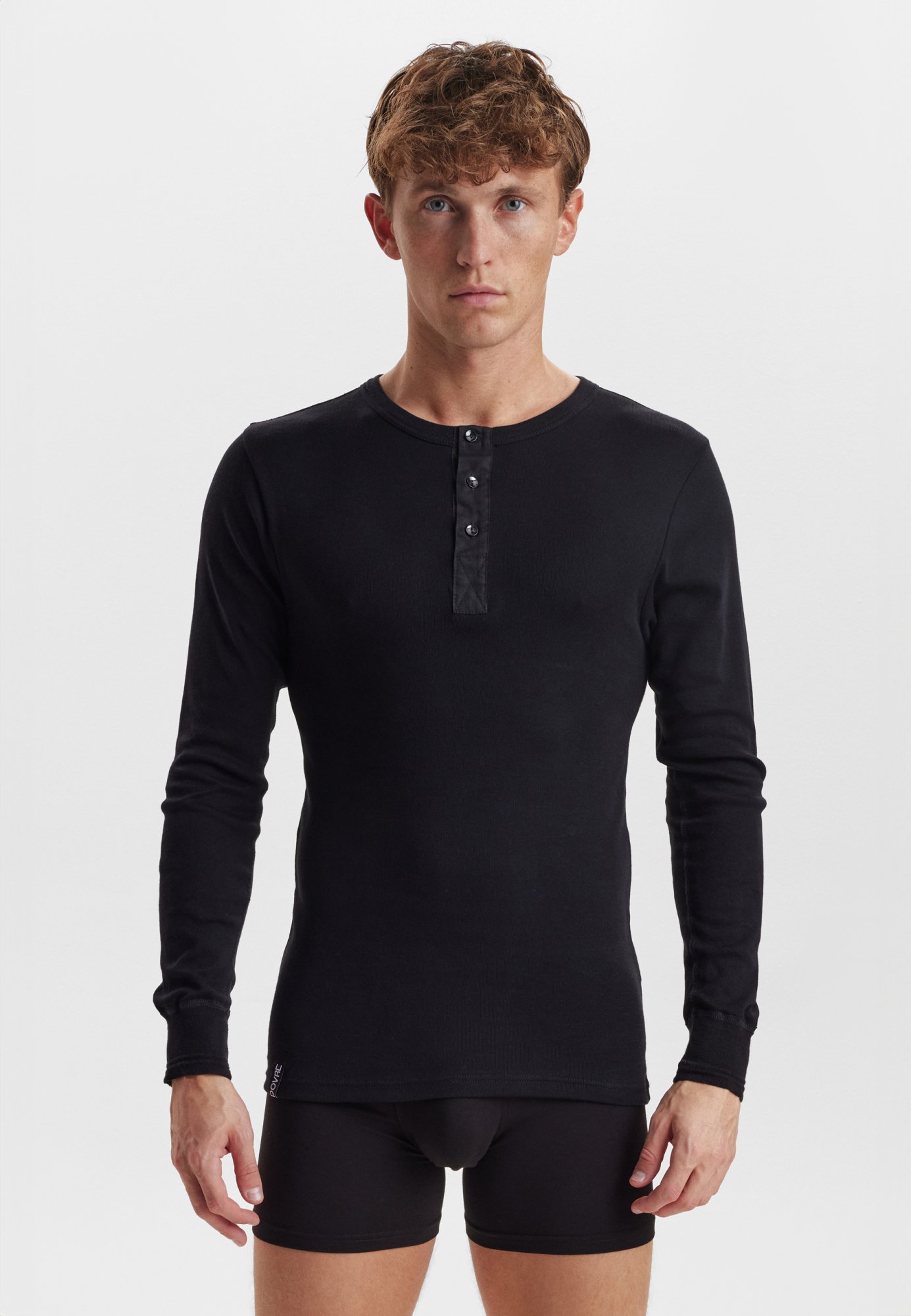 Langærmet t-shirt "Grandad" 2-pak | 100% økologisk bomuld | Sort -Dovre Langærmet t-shirt "Grandad" 2-pak | 100% økologisk bomuld | Sort -Dovre