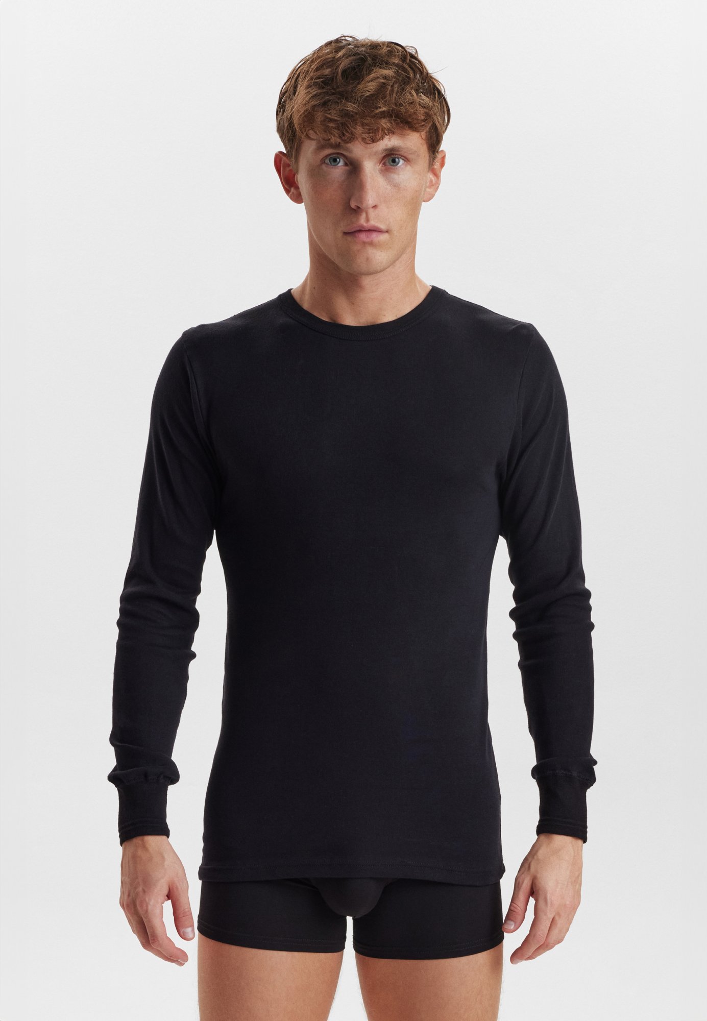 Langærmet t-shirt 2-pak | 100% økologisk bomuld | Sort -Dovre Langærmet t-shirt 2-pak | 100% økologisk bomuld | Sort -Dovre