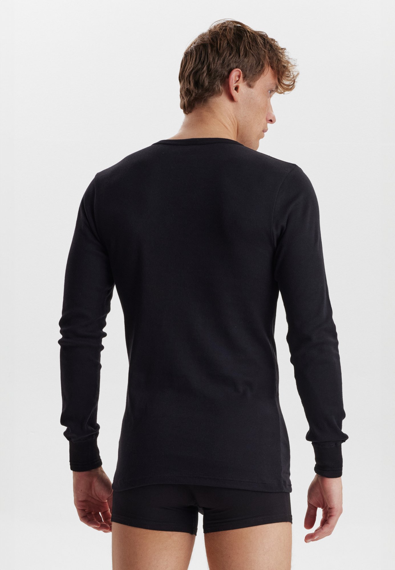 Langærmet t-shirt 2-pak | 100% økologisk bomuld | Sort -Dovre Langærmet t-shirt 2-pak | 100% økologisk bomuld | Sort -Dovre