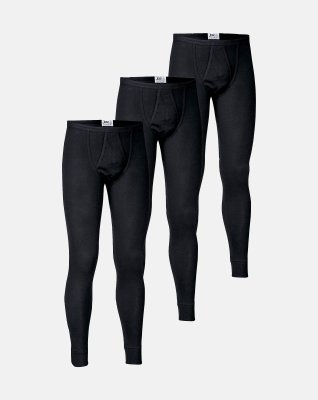 Long johns "original" 3-pak, 100% bomuld, Sort