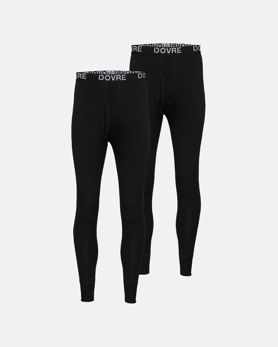 Dovre Long johns 2-pak | 100% merino uld | Sort - S