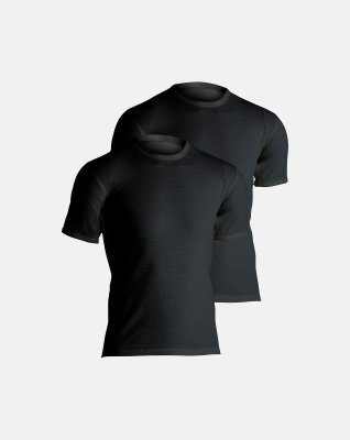 T-shirts 2-pak, 100% merino uld, Sort