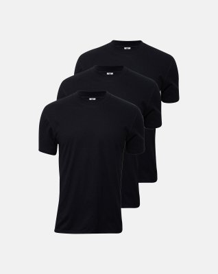 T-shirt 3-pak, 100% økologisk bomuld, Sort