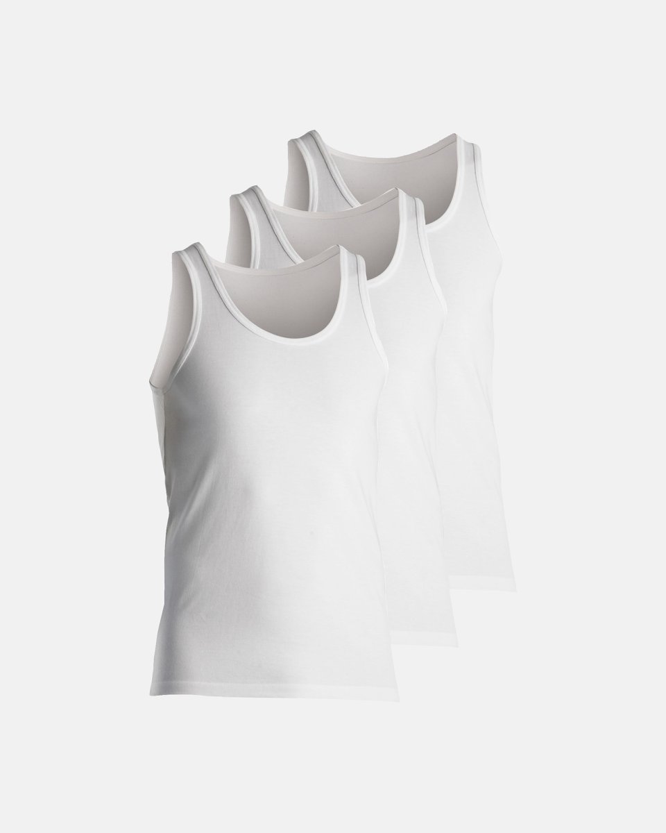 Dovre Tanktop 3-pak | 100% økologisk bomuld | Hvid - S
