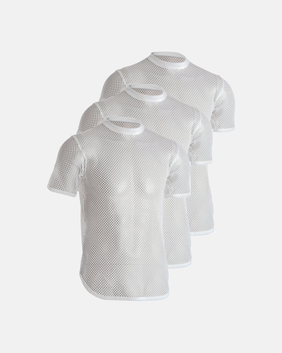 Dovre Undertrøje "mesh" 3-pak | 100% økologisk bomuld | Hvid - S