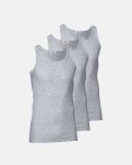 Tanktop 3-pak, 100% bomuld, Grå