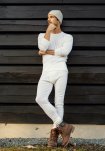 Langærmet t-shirt 2-pak, 100% merino uld, Hvid