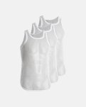 Tanktop "mesh" 3-pak | 100% økologisk bomuld | Hvid -Dovre