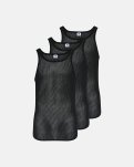 Tanktop "mesh" 3-pak | 100% merino uld | Sort -Dovre