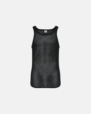 Tanktop "mesh" 3-pak, 100% merino uld, Sort