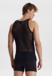 Tanktop "mesh" 3-pak | 100% merino uld | Sort -Dovre