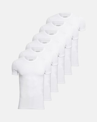 Undertrøje "o-neck" 6-pak, Bambusviskose, Hvid