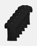 Undertrøje "v-neck" 6-pak, Bambusviskose, Sort
