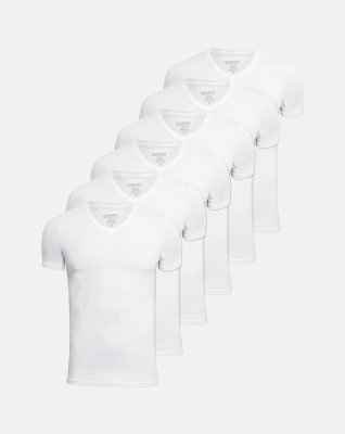 Undertrøje "v-neck" 6-pak, Bambusviskose, Hvid