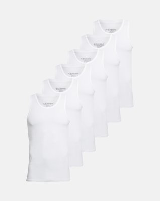 Tanktop 6-pak, Bambusviskose, Hvid