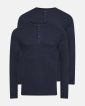 Langærmet t-shirt "grandad" 2-pak | 100% økologisk bomuld | Navy - JBS