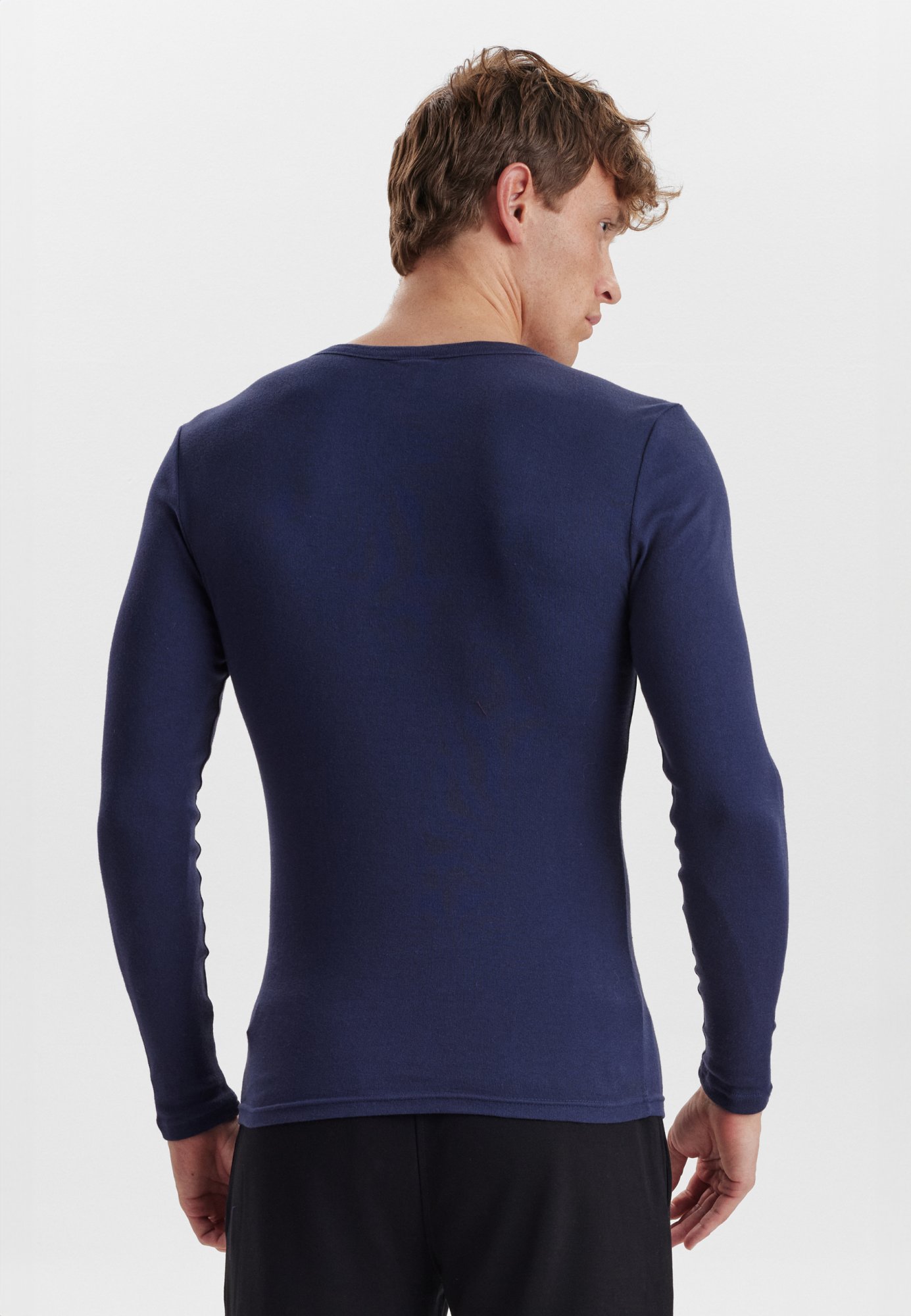 Langærmet t-shirt "grandad" 2-pak | 100% økologisk bomuld | Navy -JBS Langærmet t-shirt "grandad" 2-pak | 100% økologisk bomuld | Navy -JBS