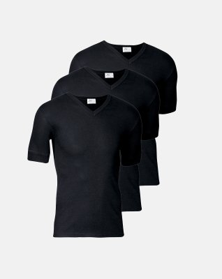 T-shirts "v-neck" 3-pak, 100% bomuld, Sort