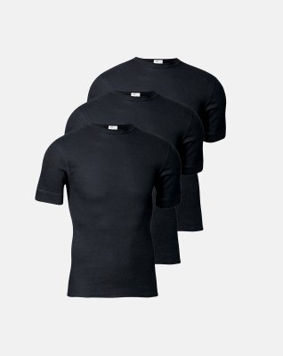 T-shirts "o-neck" 3-pak, 100% bomuld, Sort