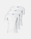 T-shirts "v-neck" 3-pak, 100% bomuld, Hvid