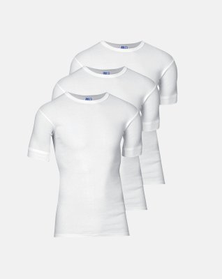 T-shirts "o-neck" 3-pak, 100% bomuld, Hvid