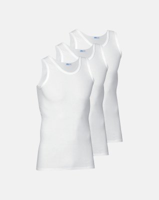 Tanktop 3-pak, 100% bomuld, Hvid