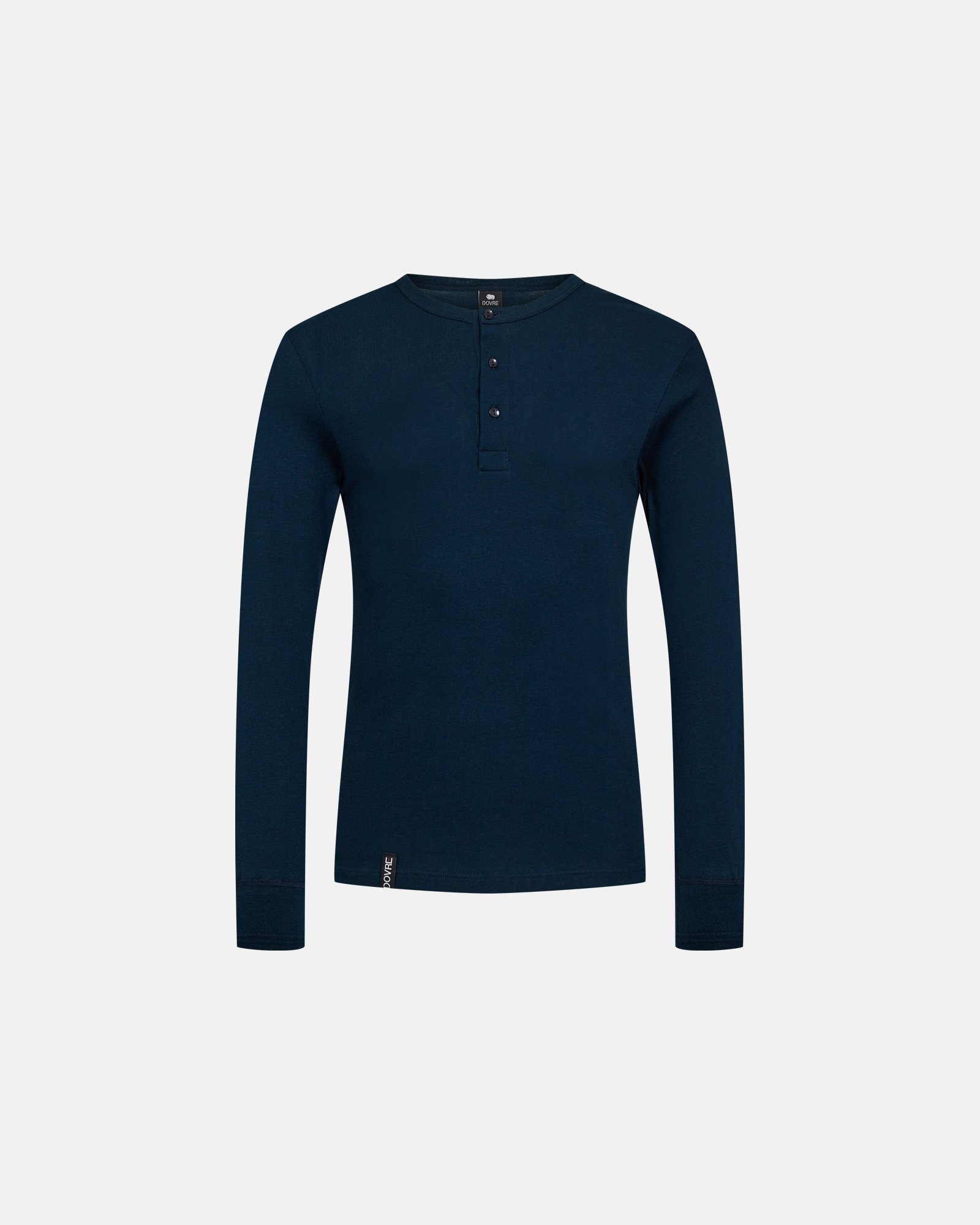 Langærmet t-shirt "Grandad" | 100% økologisk bomuld | Navy -Dovre Langærmet t-shirt "Grandad" | 100% økologisk bomuld | Navy -Dovre