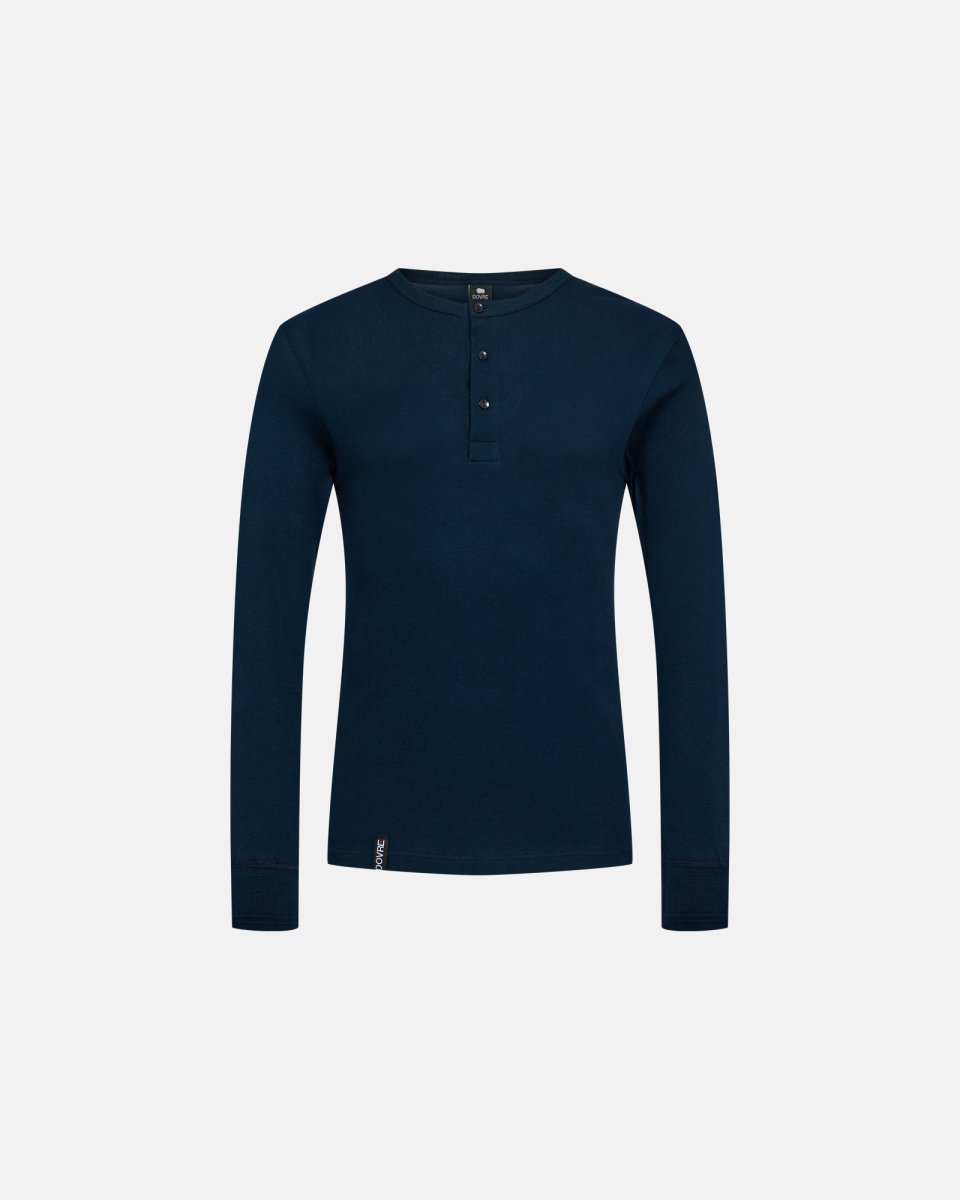 Dovre Langærmet t-shirt "Grandad" | 100% økologisk bomuld | Navy - S