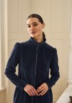 Badekåbe med lynlås | Velour | Navy -Decoy