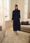 Badekåbe med lynlås | Velour | Navy -Decoy