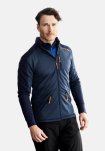 Trøje "full zip", 100% uld, Navy