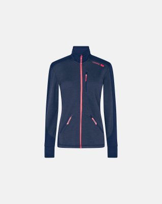 Jakke "zip" | 100% uld | Navy -Dovre Women