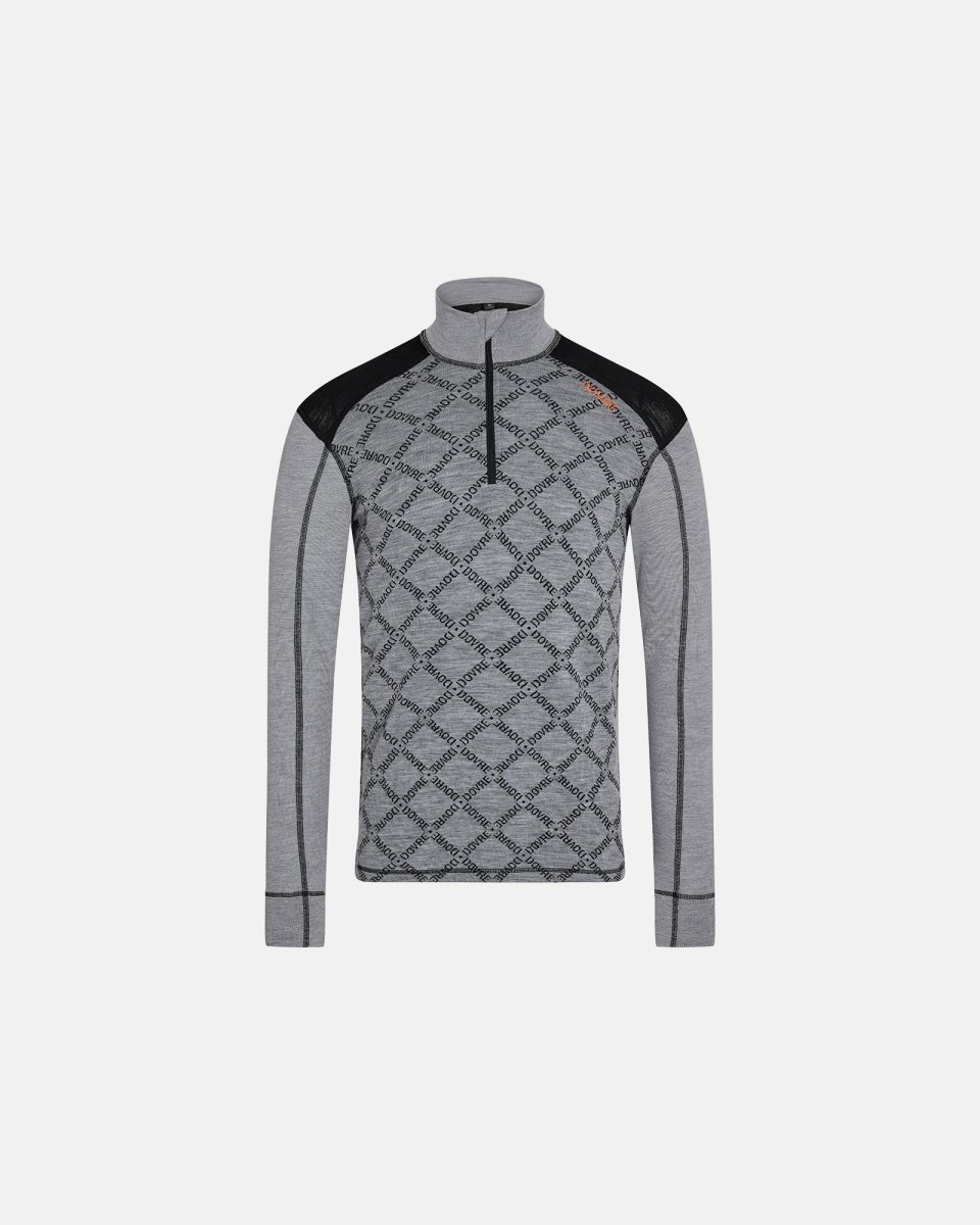 Dovre Pullover "half zip" | 100% uld | Grå - S