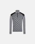 Pullover "half zip", 100% uld, Grå