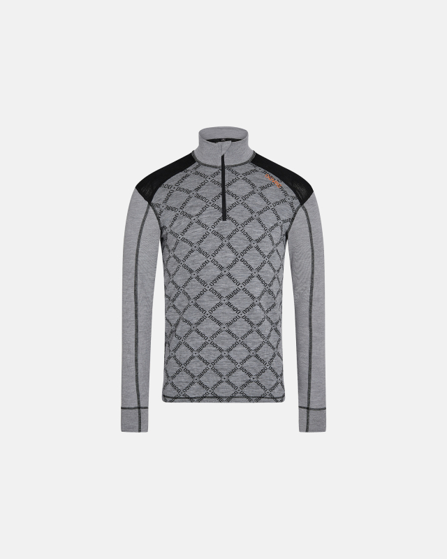 Pullover "half zip" | 100% uld | Grå