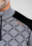 Pullover "half zip", 100% uld, Grå