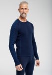 Langærmet t-shirt, 100% uld, Blå