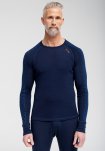 Langærmet t-shirt, 100% uld, Blå