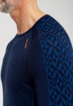 Langærmet t-shirt, 100% uld, Blå